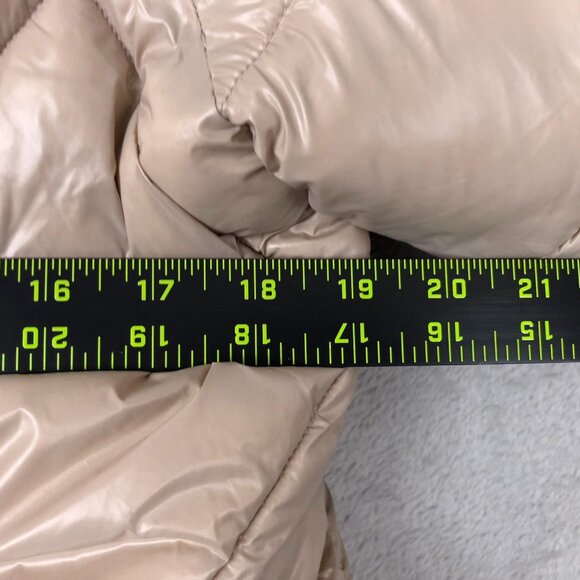 Time & Tru Women's Puffer Jacket Medium (8-10) Quilted Beige Full Zip Winter - Picture 4 of 9